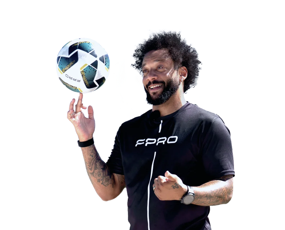 Marcelo, Real Madrid legend, wearing FPRO training kit