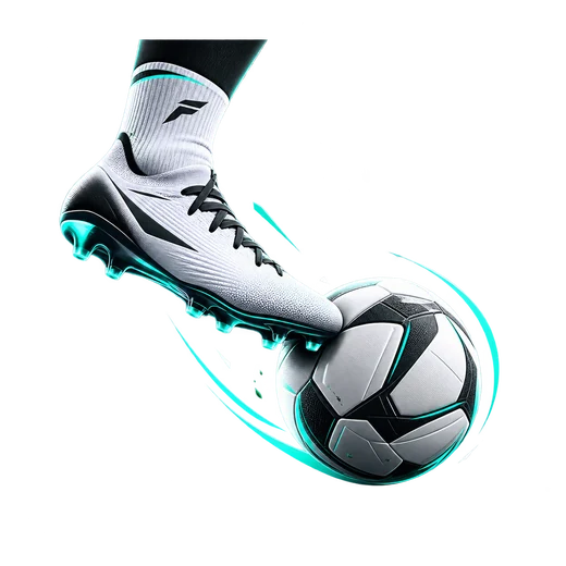 Boot cushioning a football on the first touch